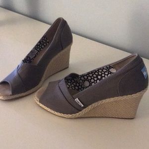 Toms Canvas Ash Wedges
